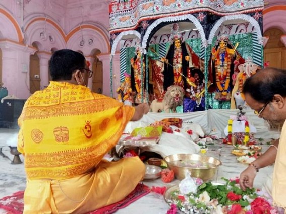 Navami Puja Observed in Agartala Royal Durga Bari : Devotees offered prayers to Goddess Durga Navami Puja Observed in Agartala Royal Durga Bari : Devotees offered prayers to Goddess Durga